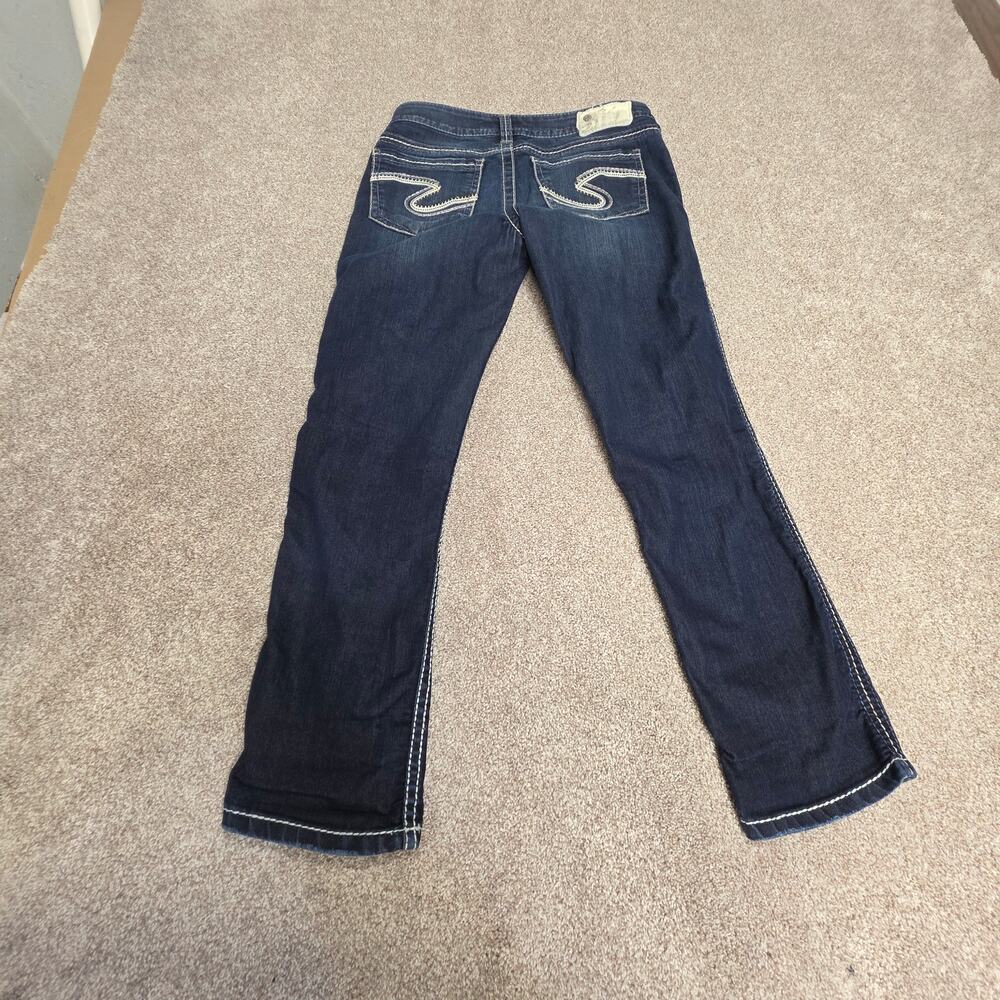 Silver Jeans Co Frances Capri Women's W27 Dark Wash Cropped Capri Jeans Stretch